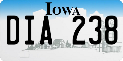 IA license plate DIA238