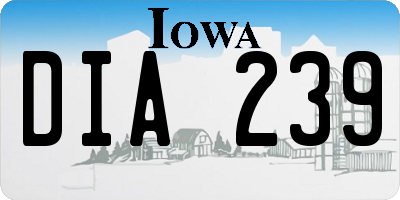 IA license plate DIA239