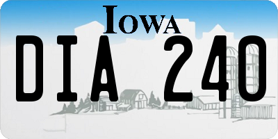 IA license plate DIA240