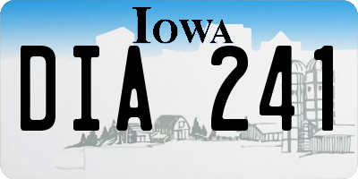 IA license plate DIA241