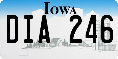 IA license plate DIA246