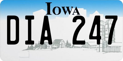 IA license plate DIA247