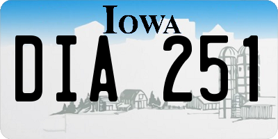 IA license plate DIA251