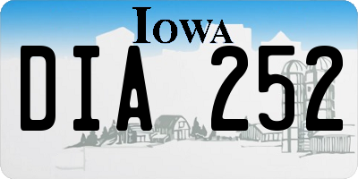 IA license plate DIA252