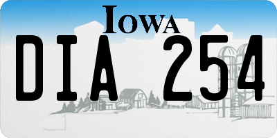 IA license plate DIA254