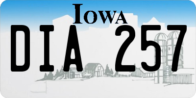 IA license plate DIA257