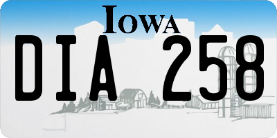 IA license plate DIA258