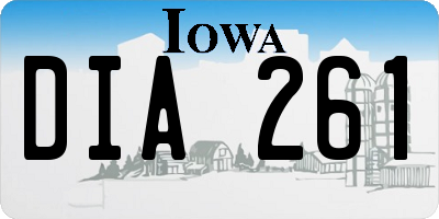 IA license plate DIA261