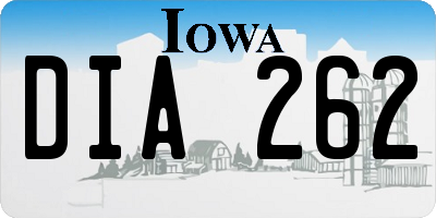 IA license plate DIA262