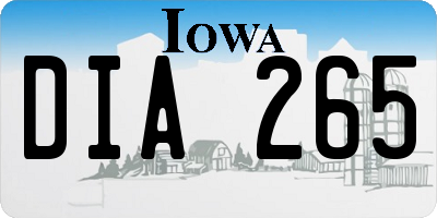 IA license plate DIA265