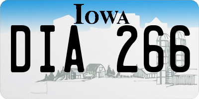 IA license plate DIA266