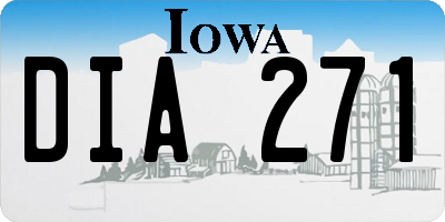 IA license plate DIA271