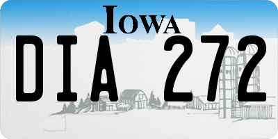 IA license plate DIA272