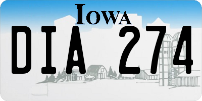 IA license plate DIA274