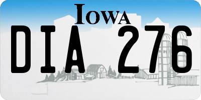 IA license plate DIA276