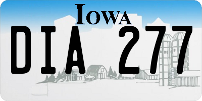 IA license plate DIA277