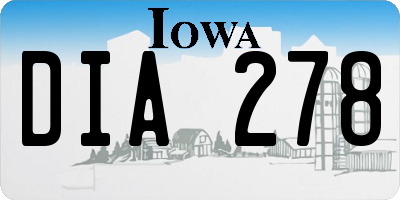 IA license plate DIA278