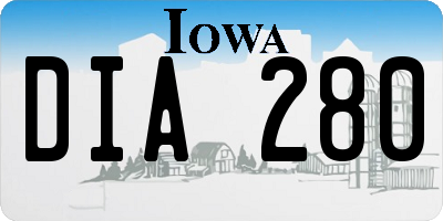 IA license plate DIA280