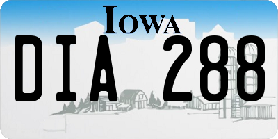 IA license plate DIA288