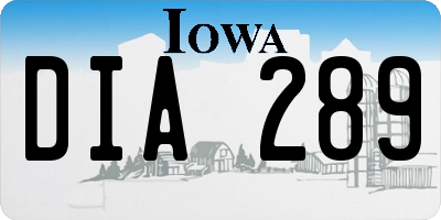 IA license plate DIA289