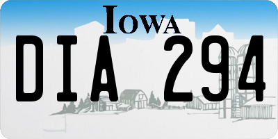 IA license plate DIA294