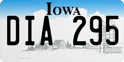 IA license plate DIA295