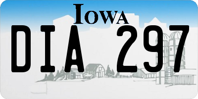 IA license plate DIA297