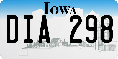 IA license plate DIA298