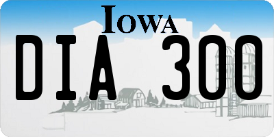 IA license plate DIA300