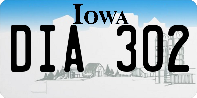 IA license plate DIA302