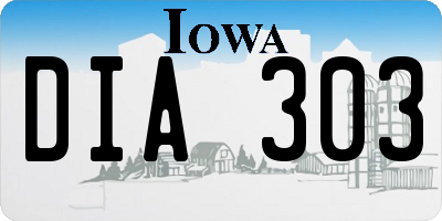 IA license plate DIA303