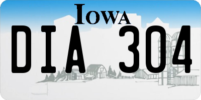 IA license plate DIA304