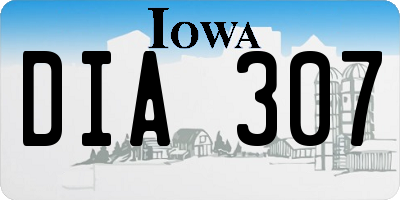 IA license plate DIA307