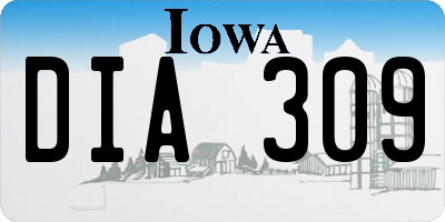 IA license plate DIA309