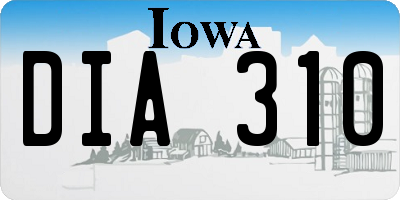 IA license plate DIA310