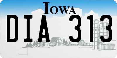 IA license plate DIA313