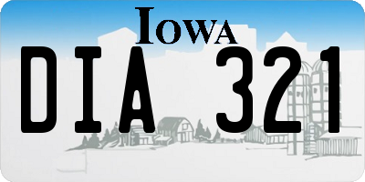 IA license plate DIA321