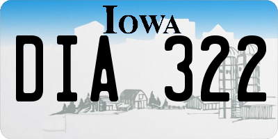 IA license plate DIA322