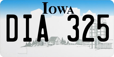 IA license plate DIA325