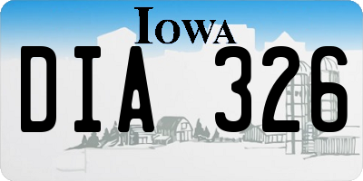 IA license plate DIA326