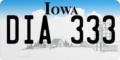 IA license plate DIA333