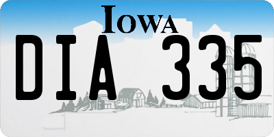 IA license plate DIA335