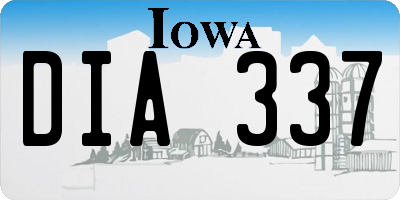 IA license plate DIA337