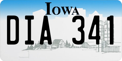 IA license plate DIA341