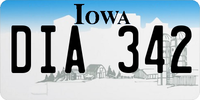 IA license plate DIA342