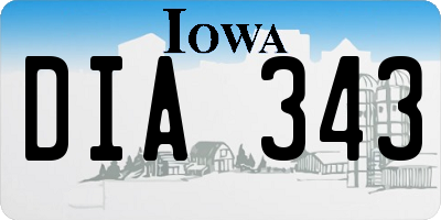 IA license plate DIA343