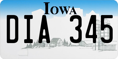 IA license plate DIA345