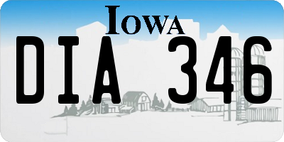 IA license plate DIA346