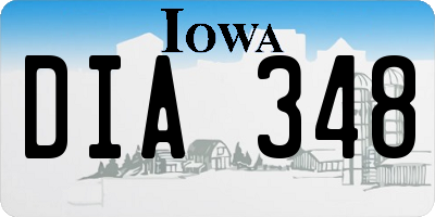 IA license plate DIA348