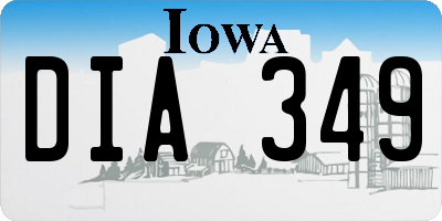 IA license plate DIA349